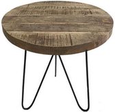 Ronde bijzettafel met zwarte inklapbare pootjes 45 cm 216001166