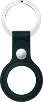 Apple AirTag Hoesje - Mobigear - Keychain Serie - Echt Leer Sleutelhanger - Groen - Hoesje Geschikt Voor Apple AirTag