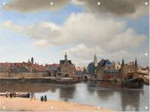 Gezicht op Delft, Johannes Vermeer - Foto op Tuinposter - 120 x 90 cm