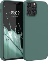 kwmobile telefoonhoesje voor Apple iPhone 12 Pro Max - Hoesje met siliconen coating - Smartphone case in blauwgroen