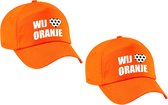 2x stuks Nederland fan cap / pet - wij houden van oranje - kinderen - EK / WK - Holland voetbal supporter petje / kleding