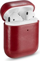 AirPods hoesje van By Qubix - AirPods 1/2 hoesje Genuine Leather Series - hard case - rood