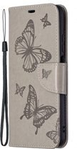 POCO M3 Hoesje - Mobigear - Butterfly Serie - Kunstlederen Bookcase - Grijs - Hoesje Geschikt Voor POCO M3