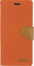 Samsung Galaxy S10e hoes - Mercury Canvas Diary Wallet Case - Oranje