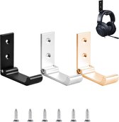 headset houder - Set van 3 Wall Hanger haken, opvouwbare Wall Mount hoofdtelefoonshoofdtelefoon Holder, Kleding Hook, Aluminium Wall Hanger Haken voor huis, met schroeven, Max Load 20 kg 【3 k