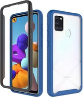 Samsung Galaxy A21s Hoesje Volledig Schokbestendig Hybride Cover Blauw