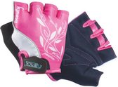 Atipick Fietshandschoenen Dames Microfiber Zwart/roze Maat M