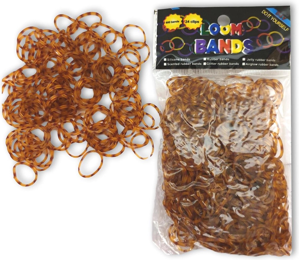 Loombandjes - loom elastiekjes bruin panter print / luipaard - 3000 stuks |  bol.com