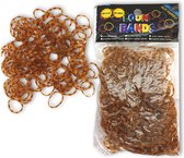 Loombandjes - loom elastiekjes bruin panter print / luipaard -  3000 stuks