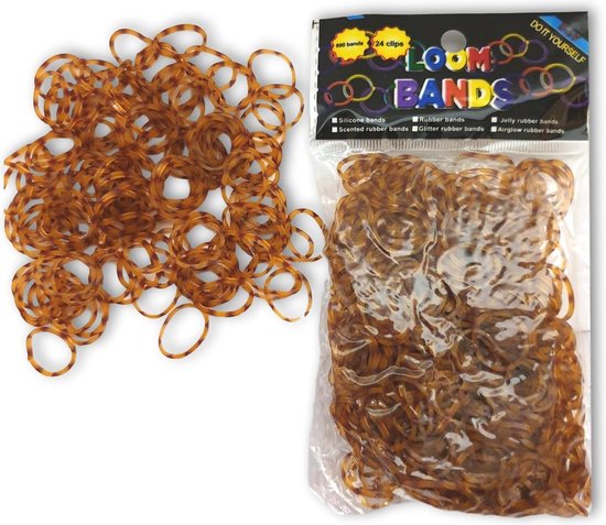 Loombandjes - loom elastiekjes bruin panter print / luipaard - 3000 stuks |  bol.com