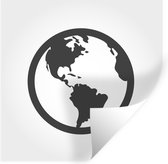 Muurstickers - Sticker Folie - Illustratie wereldbol op witte achtergrond - 120x120 cm - Plakfolie - Muurstickers Kinderkamer - Zelfklevend Behang XXL - Zelfklevend behangpapier - Stickerfolie