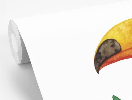Papier peint photo peint vinyle - Illustration aquarelle d'un toucan largeur 300 cm x hauteur 300 cm - Tirage photo sur papier peint (disponible en 7 tailles)