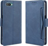 Voor Oppo Reno A Wallet Style Skin Feel Calf Pattern lederen tas met aparte kaartsleuf (blauw)