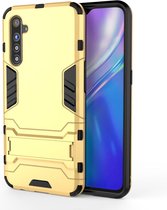 Voor OPPO Realme XT & K5 schokbestendige PC + TPU beschermhoes met houder (geel)