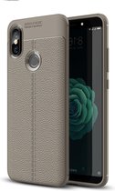 Litchi Texture TPU Case voor Xiaomi Mi 6X / A2 (grijs)