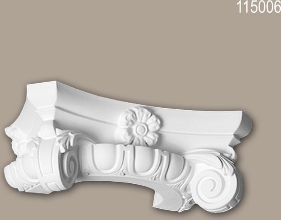 Halve zuilen kapiteel 115006 Profhome Zuil Sierelement Ionische stijl wit