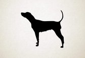Silhouette hond - Black And Tan Coonhound - L - 75x85cm - Zwart - wanddecoratie