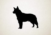 Silhouette hond - Blue Heeler - Blauwe Heeler - M - 60x68cm - Zwart - wanddecoratie
