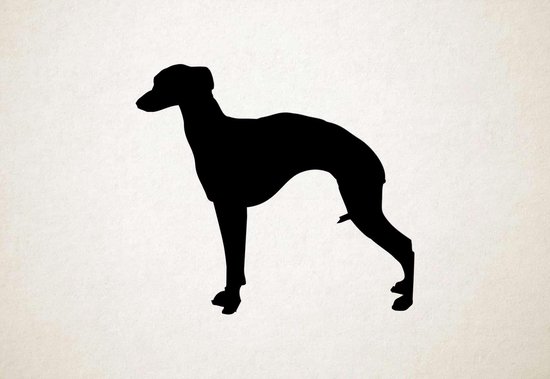 Silhouette hond - Whippet - XS - 25x28cm - Zwart - wanddecoratie | bol.com