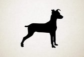Silhouette hond - Japanese Terrier - Japanse Terriër - M - 60x65cm - Zwart - wanddecoratie