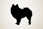 Silhouette hond - Pomeranian - Pommeren - L - 75x76cm - Zwart - wanddecoratie
