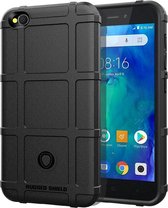 Schokbestendig Rugged Shield Volledige dekking Beschermende siliconen hoes voor RedMi Go (zwart)