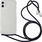 Schokbestendig ultradunne TPU + acryl beschermhoes met lanyard voor iPhone 12 mini (donkerblauw)