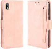 Wallet Style Skin Feel Calf Pattern Leather Case voor Huawei Y5 (2019) / Honor 8S, met apart kaartslot (roze)