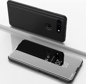 Galvaniseren spiegel horizontale flip lederen case voor Huawei View 20, met houder (zwart)