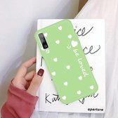 Voor Galaxy A70 Smiling Love Heart Pattern Frosted TPU beschermhoes (groen)