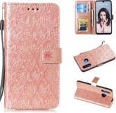 Geperst Printing Rattan Flower Pattern Horizontal Flip PU Leather Case for Huawei P30 Lite / Nova 4e, with Holder & Card Slots & Wallet & Photo Frame (Rose Gold)