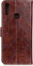 Voor OPPO A8 Retro Crazy Horse Texture Horizontaal Flip Leren Case met Houder & Kaartsleuven & Fotolijst & Portemonnee (Bruin)