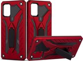 Voor Galaxy A51 schokbestendige TPU + pc-beschermhoes met houder (rood)