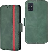 Voor Galaxy A51 Retro Frosted Oil Side Horizontal Flip Case met houder en kaartsleuven (groen)