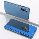 Voor Geschikt voor Xiaomi mi 10/10 pro vergulde spiegel horizontale flip lederen tas met houder (blauw)