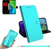 Voor Xiaomi Mi Note10 Pro Lmitated Mirror Surface Horizontal Flip Leather Case met houder & kaartsleuven & Wallet & Lanyard (mintgroen)