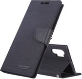 GOOSPERY JELLY RICH DAGBOEK Horizontale Flip PU lederen tas met kaartsleuven & portemonnee en houder voor Galaxy Note 10+ (zwart)