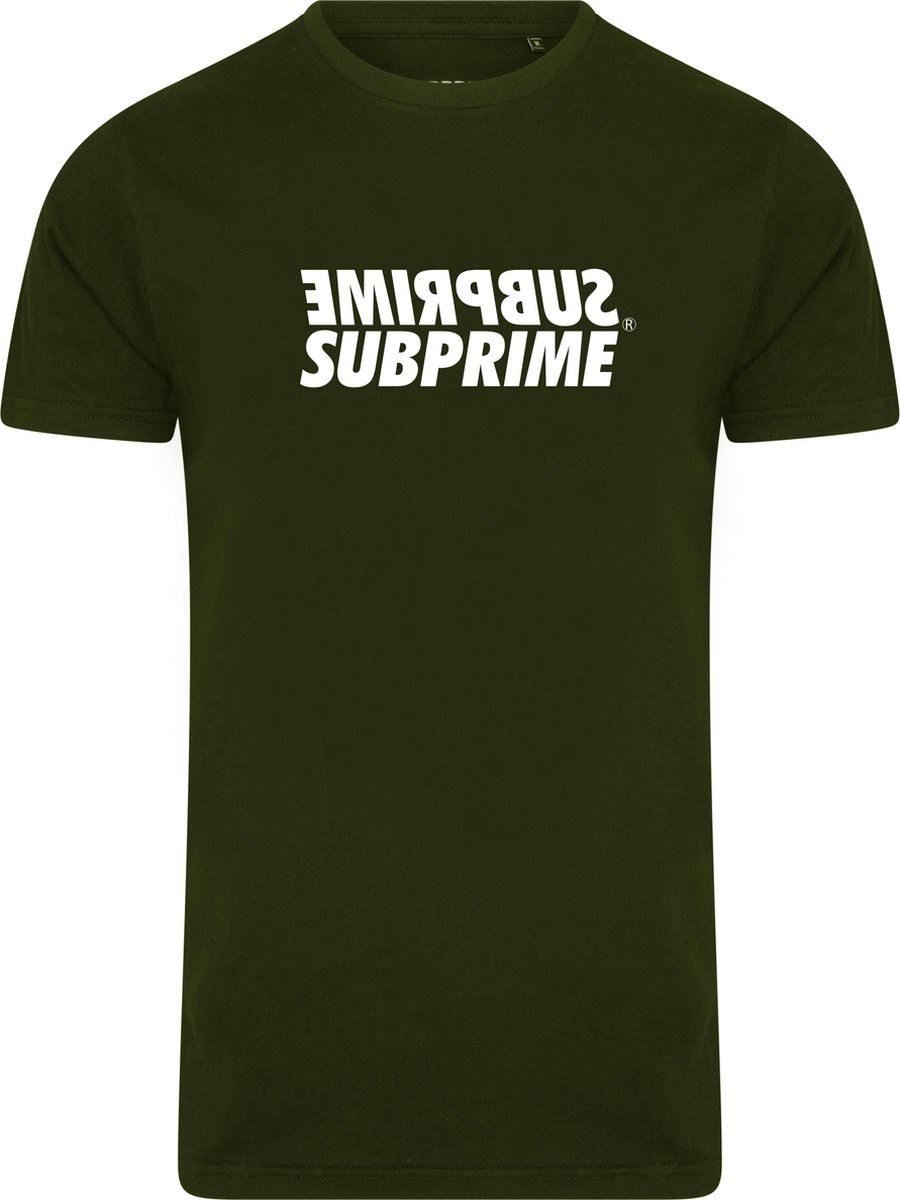 Subprime - Heren Tee SS Shirt Mirror Army - Groen - Maat L