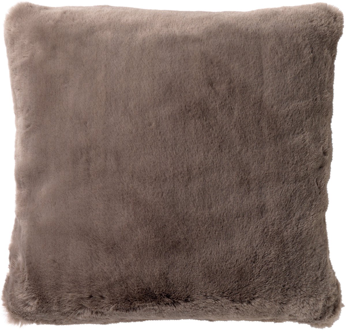 Dutch Decor ZAYA - Kussenhoes 45x45 cm - bontlook - effen kleur - Driftwood - taupe - met rits - zonder binnenkussen