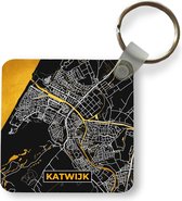 Sleutelhanger - Uitdeelcadeautjes - Stadskaart - Katwijk - Goud - Zwart - Plastic