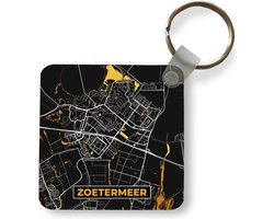 Sleutelhanger - Uitdeelcadeautjes - Stadskaart - Zoetermeer - Goud - Zwart - Plastic