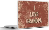 Laptop sticker - 12.3 inch - I love grandpa - Spreuken - Opa - Quotes - Vintage - 30x22cm - Laptopstickers - Laptop skin - Cover