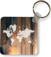 Sleutelhanger - Uitdeelcadeautjes - Wereldkaart - Simpel - Hout - Plastic