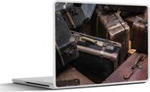 Laptop sticker - 13.3 inch - Koffer - Leer - Vintage - 31x22,5cm - Laptopstickers - Laptop skin - Cover