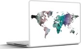 Laptop sticker - 10.1 inch - Wereldkaart - Driehoek - Kleuren - 25x18cm - Laptopstickers - Laptop skin - Cover