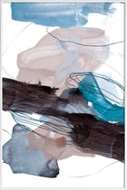JUNIQE - Poster met kunststof lijst Blauw en Grijs - abstract -13x18