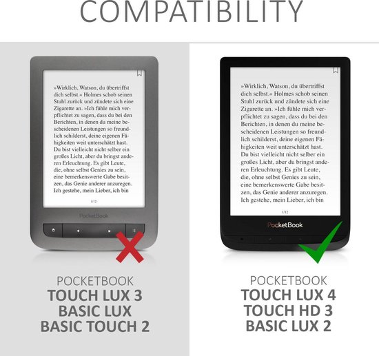 kwmobile e-reader hoesje geschikt voor Pocketbook Touch Lux 4/5/Touch HD 3/Color (2020)/ Vivlio Lux 5 hoes - E reader flip case van kunstleer - Ereader cover met handgrip en stand - In roségoud van Merkloos — afbeelding 4