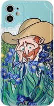Olieverfschilderij IMD Rechte TPU-beschermhoes voor iPhone 12 Pro Max (op zoek naar bloemen)