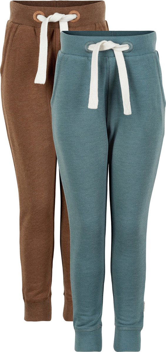 Minymo Joggingsbroek Jongens Katoen Blauw/bruin 2 Stuks Mt 92