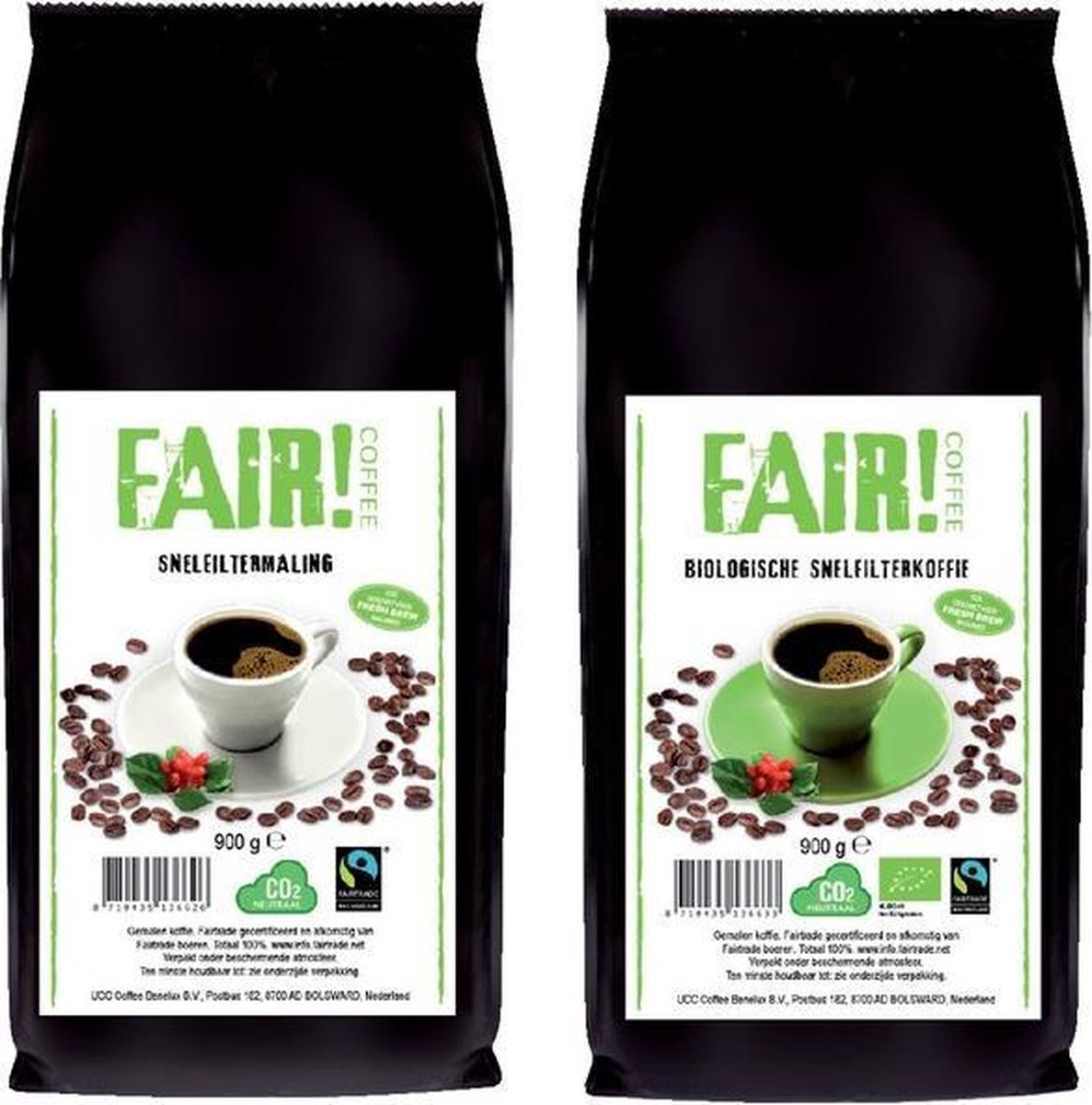 Fair! | Biologische snelfilterkoffie | 8 x 900 gram